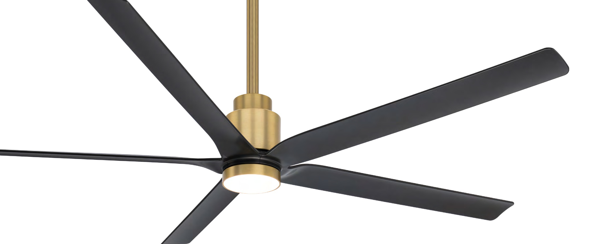 Large modern ceiling fan with wood blades